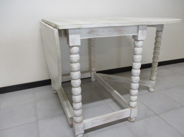 TAVOLO DECAPATO BIANCO SHABBY CHIC LEGNO TEAK MASSELLO MJ122 - Clicca l'immagine per chiudere